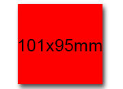 wereinaristea EtichetteAutoadesive, 101x95(95x101mm) Carta ROSSO, adesivo Permanente, angoli a spigolo, per ink-jet, laser e fotocopiatrici, su foglio A4 (210x297mm) bra3107RO
