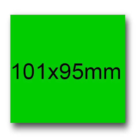 wereinaristea EtichetteAutoadesive, 101x95(95x101mm) Carta VERDE, adesivo Permanente, angoli a spigolo, per ink-jet, laser e fotocopiatrici, su foglio A4 (210x297mm).