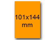 wereinaristea EtichetteAutoadesive, 101x144(144x101mm) Carta ARANCIONE, adesivo Permanente, angoli arrotondati, per ink-jet, laser e fotocopiatrici, su foglio A4 (210x297mm) bra3108ar