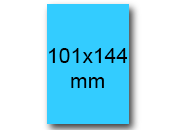 wereinaristea EtichetteAutoadesive, 101x144(144x101mm) Carta AZZURRO, adesivo Permanente, angoli arrotondati, per ink-jet, laser e fotocopiatrici, su foglio A4 (210x297mm) bra3108AZ