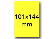 wereinaristea EtichetteAutoadesive, 101x144(144x101mm) Carta GIALLO, adesivo Permanente, angoli arrotondati, per ink-jet, laser e fotocopiatrici, su foglio A4 (210x297mm) bra3108gi