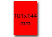 wereinaristea EtichetteAutoadesive, 101x144(144x101mm) Carta ROSSO, adesivo Permanente, angoli arrotondati, per ink-jet, laser e fotocopiatrici, su foglio A4 (210x297mm).