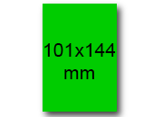 wereinaristea EtichetteAutoadesive, 101x144(144x101mm) Carta VERDE, adesivo Permanente, angoli arrotondati, per ink-jet, laser e fotocopiatrici, su foglio A4 (210x297mm) bra3108VE