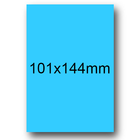 wereinaristea EtichetteAutoadesive, 101x144(144x101mm) Carta AZZURRO, adesivo Permanente, angoli arrotondati, per ink-jet, laser e fotocopiatrici, su foglio A4 (210x297mm).