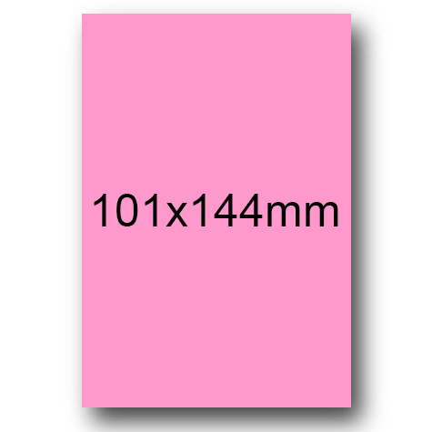 wereinaristea EtichetteAutoadesive, 101x144(144x101mm) Carta ROSA, adesivo Permanente, angoli arrotondati, per ink-jet, laser e fotocopiatrici, su foglio A4 (210x297mm).