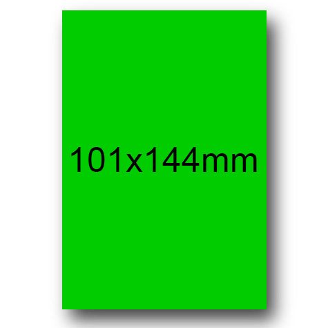 wereinaristea EtichetteAutoadesive, 101x144(144x101mm) Carta VERDE, adesivo Permanente, angoli arrotondati, per ink-jet, laser e fotocopiatrici, su foglio A4 (210x297mm).