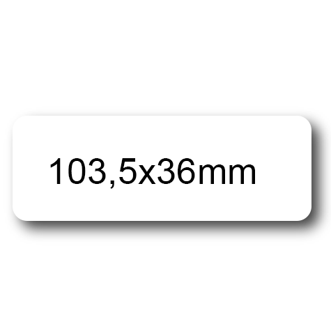 wereinaristea EtichetteAutoadesive, COPRENTE, 103,5x36(36x103,5mm) Carta BIANCO, adesivo Permanente, angoli arrotondati, per ink-jet, laser e fotocopiatrici, su foglio A4 (210x297mm).