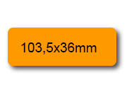 wereinaristea EtichetteAutoadesive, 103,5x36(36x103,5mm) Carta ARANCIONE, adesivo Permanente, angoli arrotondati, per ink-jet, laser e fotocopiatrici, su foglio A4 (210x297mm).