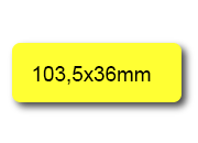 wereinaristea EtichetteAutoadesive, 103,5x36(36x103,5mm) Carta GIALLO, adesivo Permanente, angoli arrotondati, per ink-jet, laser e fotocopiatrici, su foglio A4 (210x297mm) bra3109GI