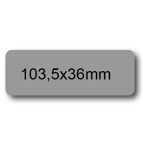 wereinaristea EtichetteAutoadesive, 103,5x36(36x103,5mm) Carta GRIGIO, adesivo Permanente, angoli arrotondati, per ink-jet, laser e fotocopiatrici, su foglio A4 (210x297mm).