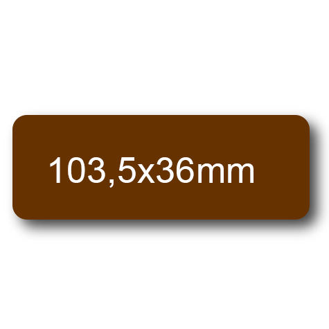 wereinaristea EtichetteAutoadesive, 103,5x36(36x103,5mm) Carta MARRONE, adesivo Permanente, angoli arrotondati, per ink-jet, laser e fotocopiatrici, su foglio A4 (210x297mm).