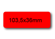 wereinaristea EtichetteAutoadesive, 103,5x36(36x103,5mm) Carta ROSSO, adesivo Permanente, angoli arrotondati, per ink-jet, laser e fotocopiatrici, su foglio A4 (210x297mm) bra3109RO