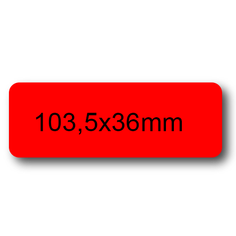 wereinaristea EtichetteAutoadesive, 103,5x36(36x103,5mm) Carta ROSSO, adesivo Permanente, angoli arrotondati, per ink-jet, laser e fotocopiatrici, su foglio A4 (210x297mm).