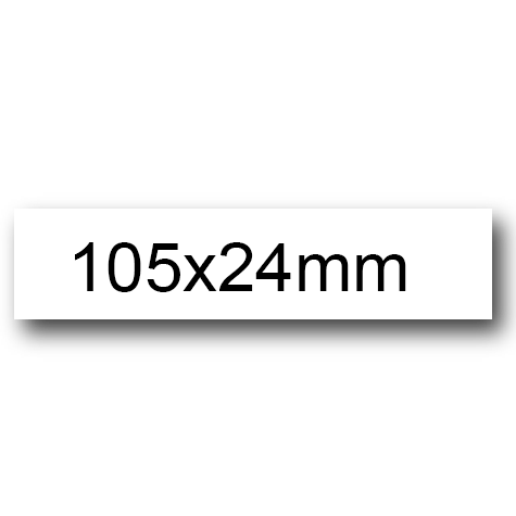 wereinaristea EtichetteAutoadesive, COPRENTE, 105x24(24x105mm) Carta BIANCO, adesivo Permanente, angoli a spigolo, per ink-jet, laser e fotocopiatrici, su foglio A4 (210x297mm).