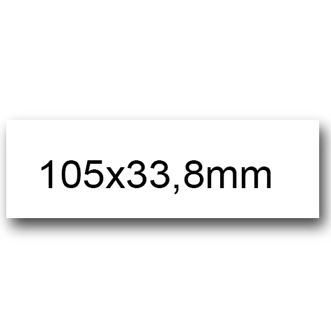 wereinaristea EtichetteAutoadesive, 105x33,8(33,8x105mm) Carta BIANCO, adesivo Permanente, angoli a spigolo, per ink-jet, laser e fotocopiatrici, su foglio A4 (210x297mm).