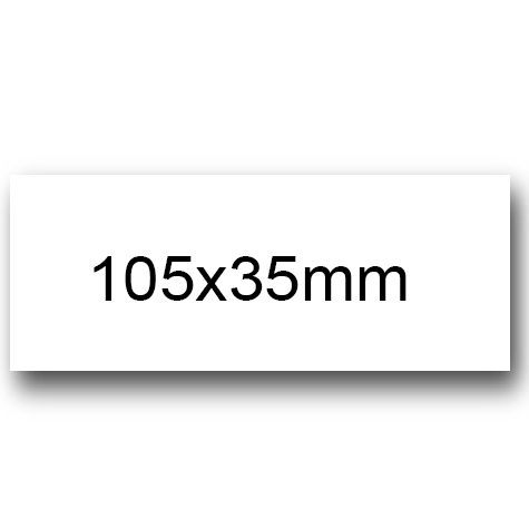 wereinaristea EtichetteAutoadesive, 105x35(35x105mm) Carta BIANCO, adesivo Permanente, angoli a spigolo, per ink-jet, laser e fotocopiatrici, su foglio A4 (210x297mm).