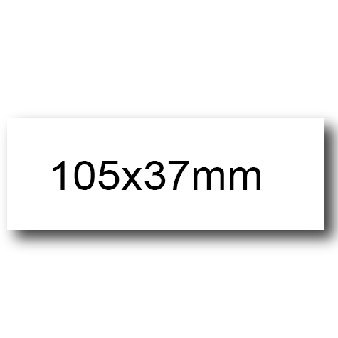 wereinaristea EtichetteAutoadesive, 105x37(37x105mm) Carta BIANCO, adesivo Permanente, angoli a spigolo, per ink-jet, laser e fotocopiatrici, su foglio A4 (210x297mm).