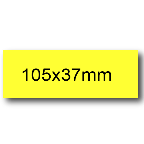 wereinaristea EtichetteAutoadesive, 105x37(37x105mm) Carta GIALLO, adesivo Permanente, angoli a spigolo, per ink-jet, laser e fotocopiatrici, su foglio A4 (210x297mm).