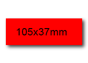 wereinaristea EtichetteAutoadesive, 105x37(37x105mm) Carta ROSSO, adesivo Permanente, angoli a spigolo, per ink-jet, laser e fotocopiatrici, su foglio A4 (210x297mm) bra3117RO