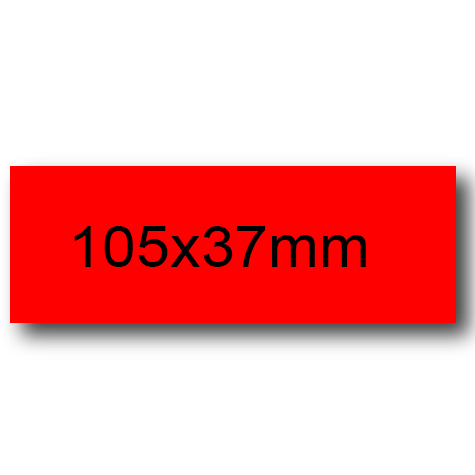 wereinaristea EtichetteAutoadesive, 105x37(37x105mm) Carta ROSSO, adesivo Permanente, angoli a spigolo, per ink-jet, laser e fotocopiatrici, su foglio A4 (210x297mm).
