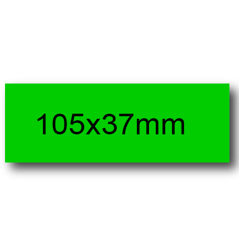 wereinaristea EtichetteAutoadesive, 105x37(37x105mm) Carta VERDE, adesivo Permanente, angoli a spigolo, per ink-jet, laser e fotocopiatrici, su foglio A4 (210x297mm).