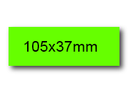 wereinaristea EtichetteAutoadesive, 105x37(37x105mm) Carta VERDE FLUORESCENTE, adesivo Permanente, angoli a spigolo, per ink-jet, laser e fotocopiatrici, su foglio A4 (210x297mm).