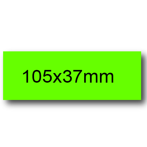 wereinaristea EtichetteAutoadesive, 105x37(37x105mm) Carta VERDE FLUORESCENTE, adesivo Permanente, angoli a spigolo, per ink-jet, laser e fotocopiatrici, su foglio A4 (210x297mm).
