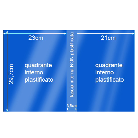 legatoria Cartoncino Sirio Plastificato Fedrigoni, BLU SCURO Con riserva non plastificata per adesione, formato A3L (29,7x51cm), 280grammi x mq (Cartoncino 250gr + plastificazione 30gr).
