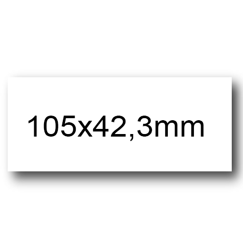 wereinaristea EtichetteAutoadesive, 105x42,3(42,3x105mm) Carta BIANCO, adesivo Permanente, angoli a spigolo, per ink-jet, laser e fotocopiatrici, su foglio A4 (210x297mm).