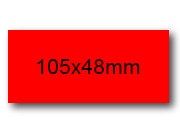 wereinaristea EtichetteAutoadesive, 105x48(48x105mm) Carta ROSSO, adesivo Permanente, angoli a spigolo, per ink-jet, laser e fotocopiatrici, su foglio A4 (210x297mm) bra3123RO