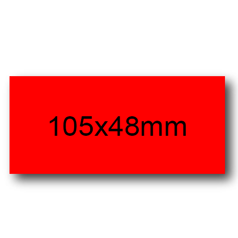 wereinaristea EtichetteAutoadesive, 105x48(48x105mm) Carta ROSSO, adesivo Permanente, angoli a spigolo, per ink-jet, laser e fotocopiatrici, su foglio A4 (210x297mm).
