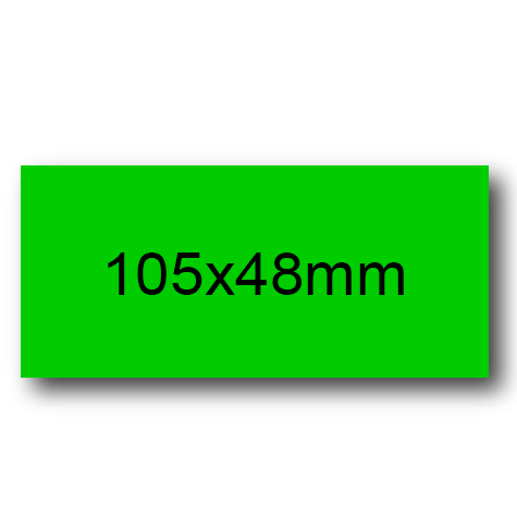 wereinaristea EtichetteAutoadesive, 105x48(48x105mm) Carta VERDE, adesivo Permanente, angoli a spigolo, per ink-jet, laser e fotocopiatrici, su foglio A4 (210x297mm).