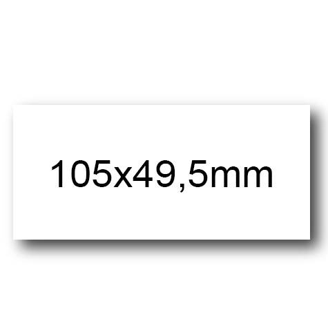 wereinaristea EtichetteAutoadesive, 105x49,5(49,5x105mm) Carta BIANCO, adesivo Permanente, angoli a spigolo, per ink-jet, laser e fotocopiatrici, su foglio A4 (210x297mm).
