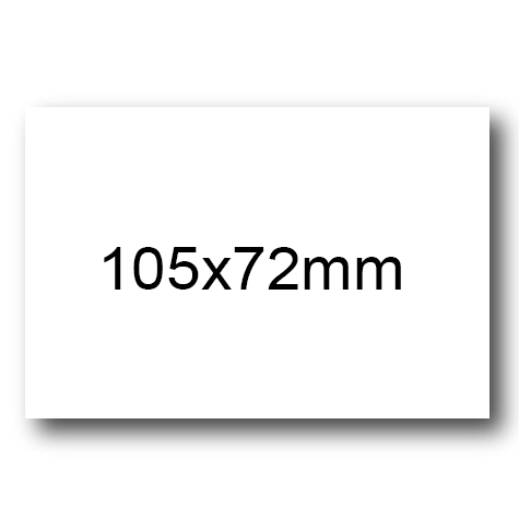 wereinaristea EtichetteAutoadesive, COPRENTE, 105x72(72x105mm) Carta BIANCO, adesivo RIMOVIBILE, angoli a spigolo, per ink-jet, laser e fotocopiatrici, su foglio A4 (210x297mm).