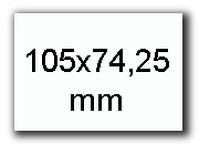 wereinaristea EtichetteAutoadesive, COPRENTE, 105x74CartaBIANCA RIMOVIBILE angoli a spigolo, 8 etichette su foglio A4(210x297mm), adesivo permanente, per ink-jet, laser e fotocopiatrici, (74x105mm).