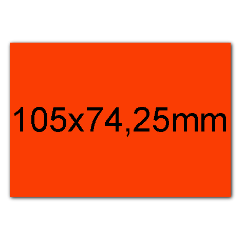 wereinaristea EtichetteAutoadesive, carta, 105x74ARANCIONEfluorescente angoli a spigolo, 8 etichette su foglio A4(210x297mm), adesivo permanente, per ink-jet, laser e fotocopiatrici, (74x105mm).