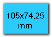 wereinaristea EtichetteAutoadesive, carta, 105x74CartaAZURRO angoli a spigolo, 8 etichette su foglio A4(210x297mm), adesivo permanente, per ink-jet, laser e fotocopiatrici, (74x105mm) BRA3130az