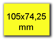 wereinaristea EtichetteAutoadesive, carta, 105x74CartaGIALLA angoli a spigolo, 8 etichette su foglio A4(210x297mm), adesivo permanente, per ink-jet, laser e fotocopiatrici, (74x105mm) BRA3130gi