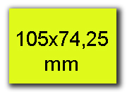 wereinaristea EtichetteAutoadesive, carta, 105x74CartaGIALLAfluorescente angoli a spigolo, 8 etichette su foglio A4(210x297mm), adesivo permanente, per ink-jet, laser e fotocopiatrici, (74x105mm) BRA3130giFL