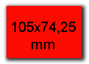 wereinaristea EtichetteAutoadesive, carta, 105x74CartaROSSA angoli a spigolo, 8 etichette su foglio A4(210x297mm), adesivo permanente, per ink-jet, laser e fotocopiatrici, (74x105mm) BRA3130ro