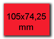 wereinaristea EtichetteAutoadesive, carta, 105x74CartaROSSAfluorescente angoli a spigolo, 8 etichette su foglio A4(210x297mm), adesivo permanente, per ink-jet, laser e fotocopiatrici, (74x105mm) BRA3130roFL