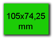 wereinaristea EtichetteAutoadesive, carta, 105x74CartaVERDE angoli a spigolo, 8 etichette su foglio A4(210x297mm), adesivo permanente, per ink-jet, laser e fotocopiatrici, (74x105mm) BRA3130ve