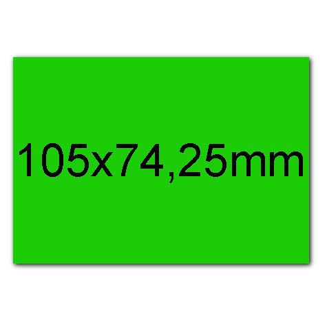 wereinaristea EtichetteAutoadesive, carta, 105x74CartaVERDE angoli a spigolo, 8 etichette su foglio A4(210x297mm), adesivo permanente, per ink-jet, laser e fotocopiatrici, (74x105mm).