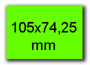 wereinaristea EtichetteAutoadesive, carta, 105x74CartaVERDEfluorescente angoli a spigolo, 8 etichette su foglio A4(210x297mm), adesivo permanente, per ink-jet, laser e fotocopiatrici, (74x105mm) BRA3130veFL