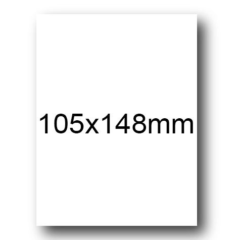 wereinaristea EtichetteAutoadesive, COPRENTE, 105x148(148x105mm) Carta BIANCO, adesivo RIMOVIBILE, angoli a spigolo, per ink-jet, laser e fotocopiatrici, su foglio A4 (210x297mm).