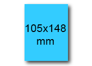 wereinaristea EtichetteAutoadesive, 105x148(148x105mm) Carta AZZURRO, adesivo Permanente, angoli a spigolo, per ink-jet, laser e fotocopiatrici, su foglio A4 (210x297mm).