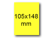 wereinaristea EtichetteAutoadesive, 105x148(148x105mm) Carta GIALLO, adesivo Permanente, angoli a spigolo, per ink-jet, laser e fotocopiatrici, su foglio A4 (210x297mm) bra3133GI