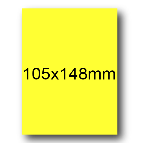 wereinaristea EtichetteAutoadesive, 105x148(148x105mm) Carta GIALLO, adesivo Permanente, angoli a spigolo, per ink-jet, laser e fotocopiatrici, su foglio A4 (210x297mm).