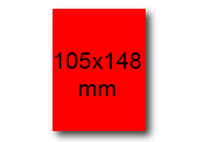 wereinaristea EtichetteAutoadesive, 105x148(148x105mm) Carta ROSSO, adesivo Permanente, angoli a spigolo, per ink-jet, laser e fotocopiatrici, su foglio A4 (210x297mm).