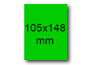 wereinaristea EtichetteAutoadesive, 105x148(148x105mm) Carta VERDE, adesivo Permanente, angoli a spigolo, per ink-jet, laser e fotocopiatrici, su foglio A4 (210x297mm).
